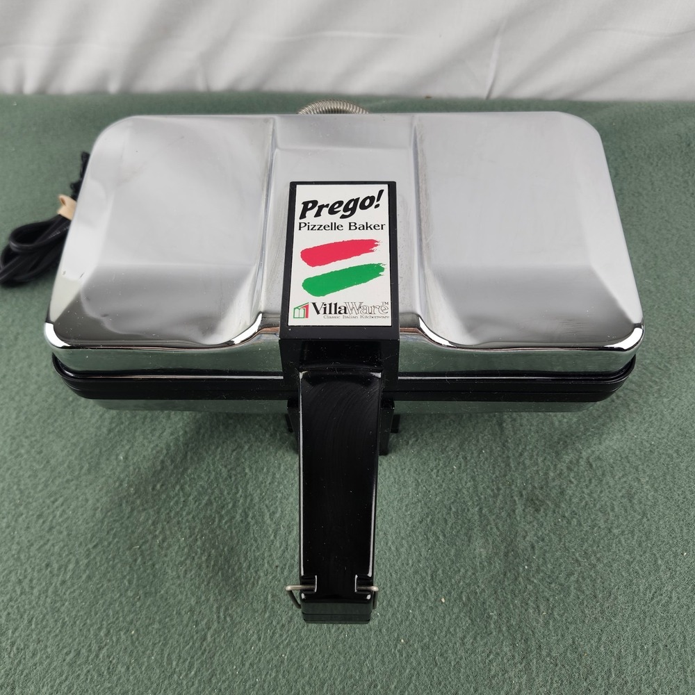 VillaWare Pizzelle Baker Prego 3600-NS Stainless Non-Stick Italian Cookie Maker